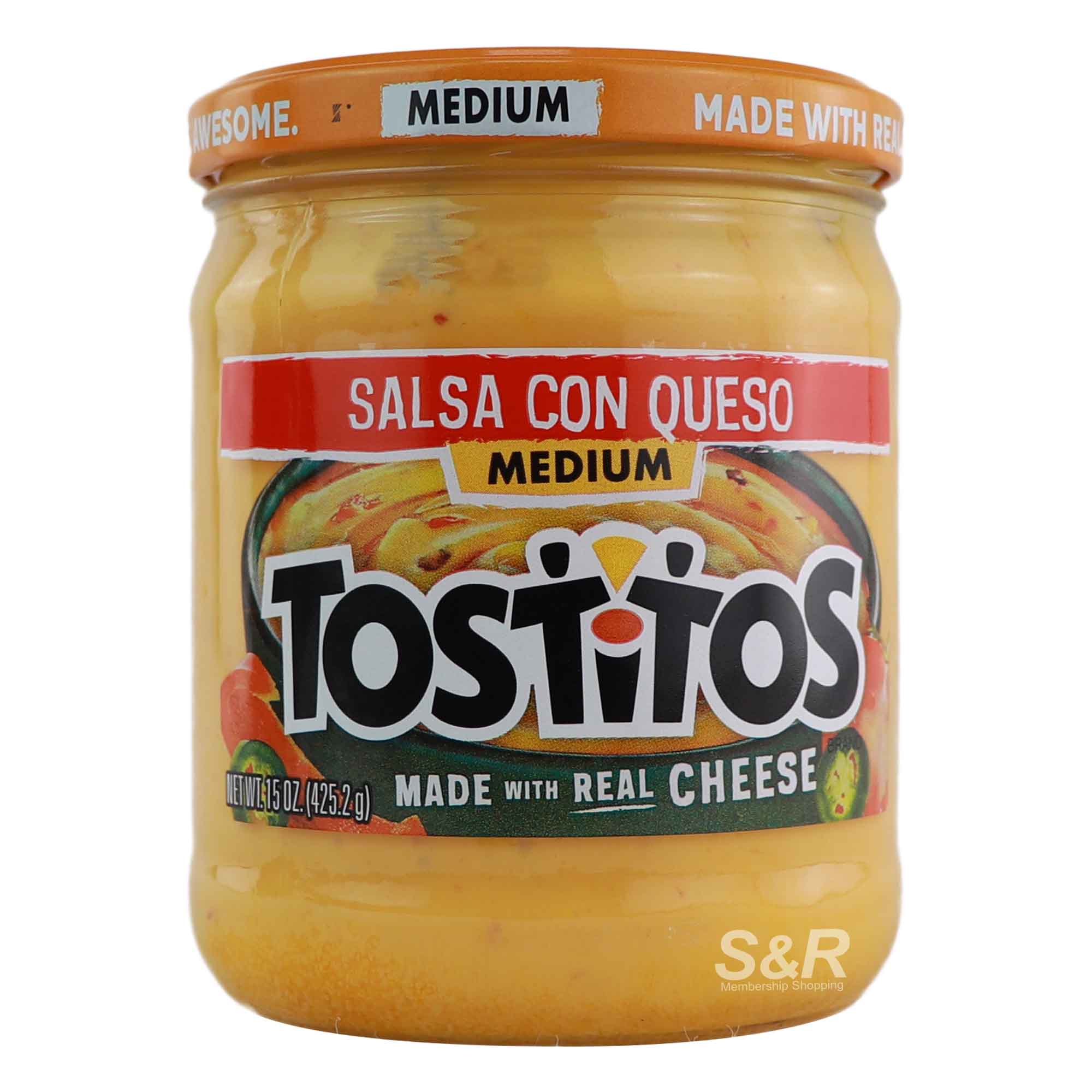 Tostitos Medium Salsa Con Queso Dip 425.2g Tostitos Medium Salsa Con Queso Dip 425.2g